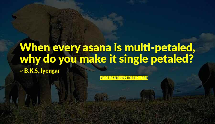 Chion Puppies Quotes By B.K.S. Iyengar: When every asana is multi-petaled, why do you