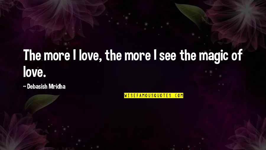 Chionophile Quotes By Debasish Mridha: The more I love, the more I see