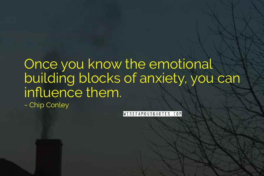 Chip Conley quotes: Once you know the emotional building blocks of anxiety, you can influence them.