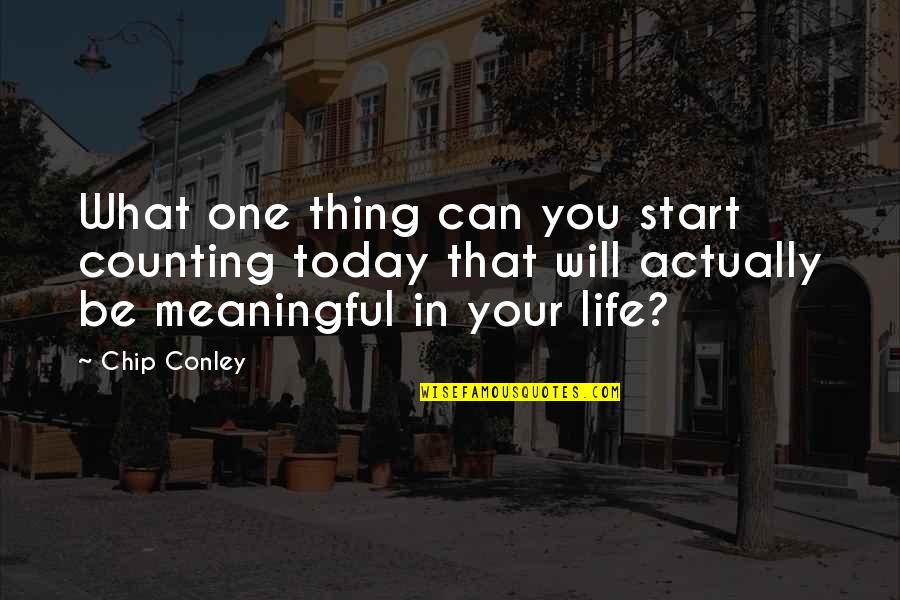 Chip Conley Quotes By Chip Conley: What one thing can you start counting today