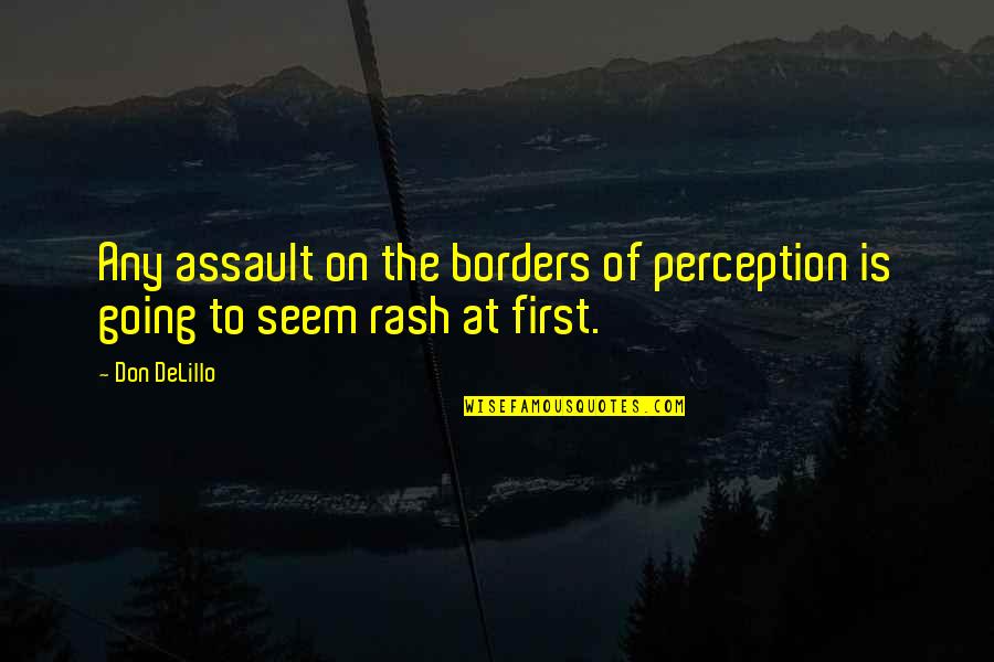 Chip N Dale Quotes By Don DeLillo: Any assault on the borders of perception is