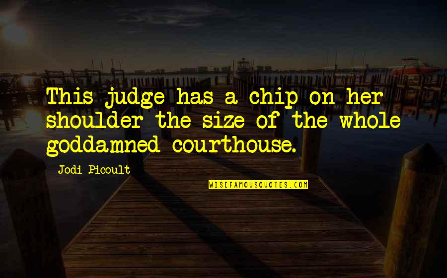 Chip On Her Shoulder Quotes By Jodi Picoult: This judge has a chip on her shoulder