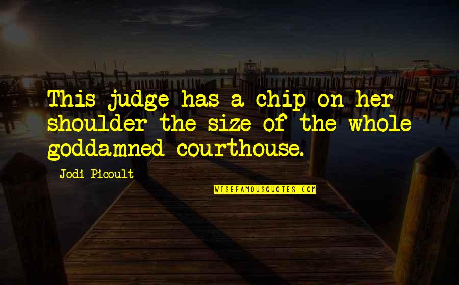 Chip On My Shoulder Quotes By Jodi Picoult: This judge has a chip on her shoulder