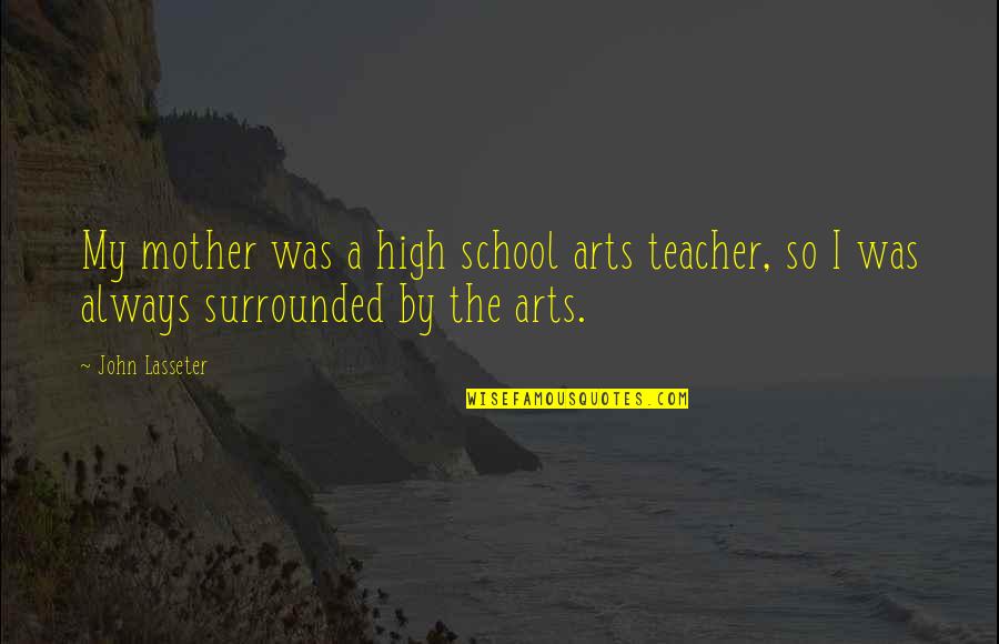 Chipotle Inspirational Quotes By John Lasseter: My mother was a high school arts teacher,