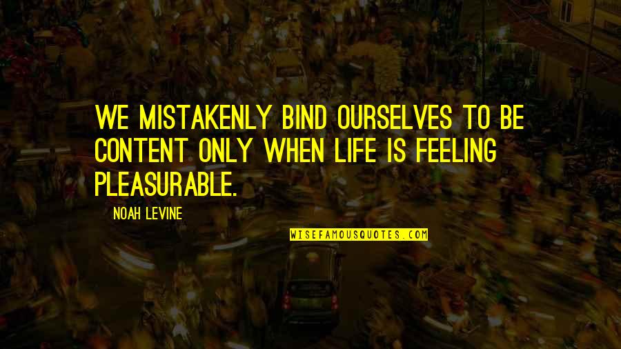 Chiringuito En Quotes By Noah Levine: We mistakenly bind ourselves to be content only