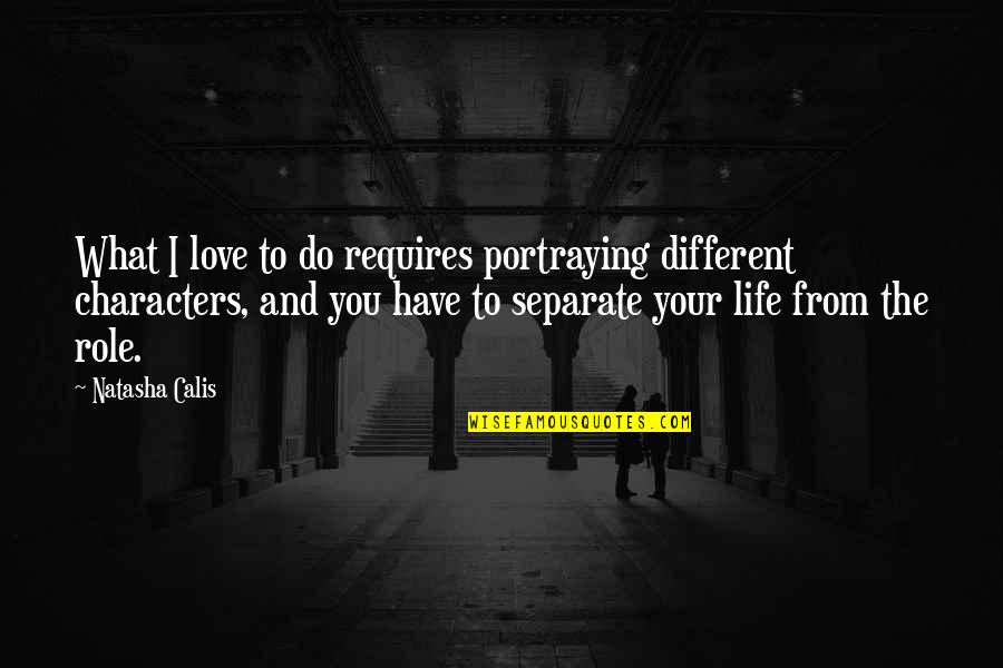 Chirps Cricket Quotes By Natasha Calis: What I love to do requires portraying different Chirps Cricket Quotes By Natasha Calis: What I love to do requires portraying different