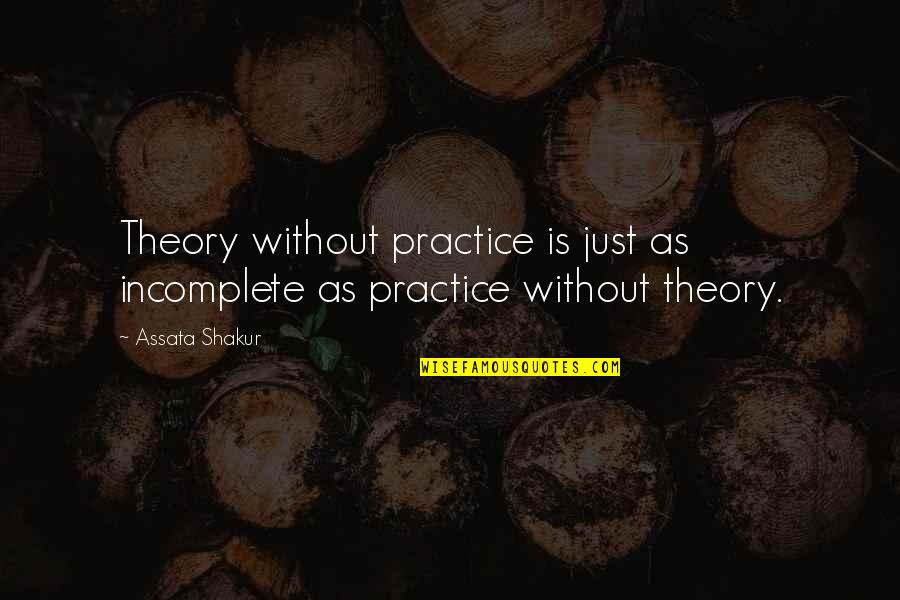 Chismosa In English Quotes By Assata Shakur: Theory without practice is just as incomplete as