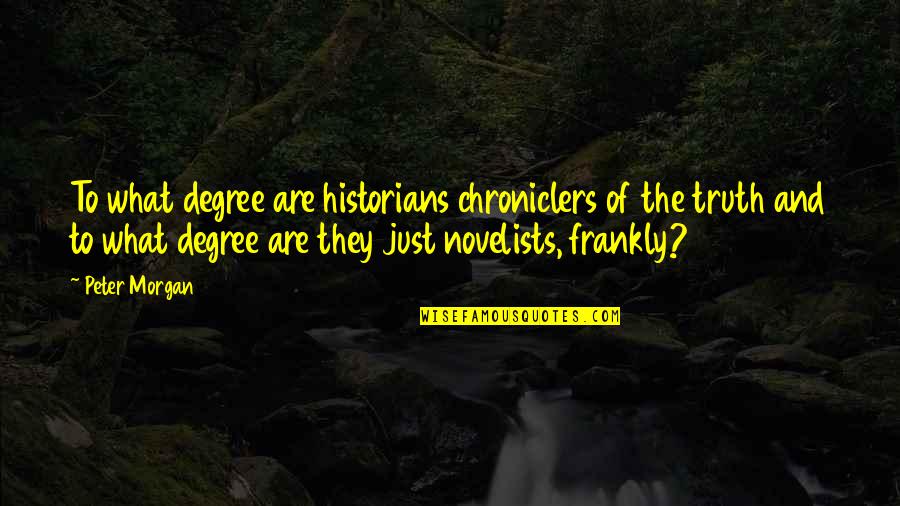 Chispazo De Las Tres Quotes By Peter Morgan: To what degree are historians chroniclers of the