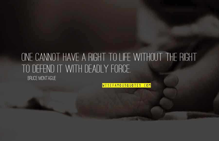 Chithirai Puthandu Vazthukal Quotes By Bruce Montague: One cannot have a right to life without