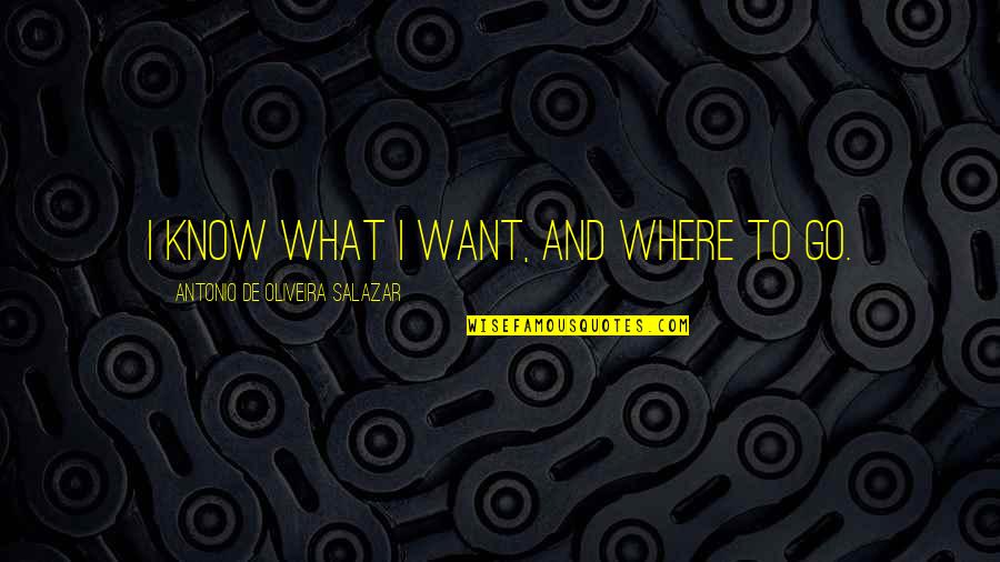 Chiung Waterfall Quotes By Antonio De Oliveira Salazar: I know what I want, and where to Chiung Waterfall Quotes By Antonio De Oliveira Salazar: I know what I want, and where to