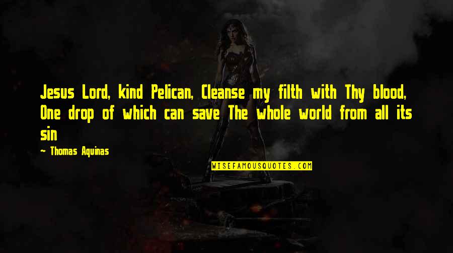 Chiusano Avellino Quotes By Thomas Aquinas: Jesus Lord, kind Pelican, Cleanse my filth with Chiusano Avellino Quotes By Thomas Aquinas: Jesus Lord, kind Pelican, Cleanse my filth with