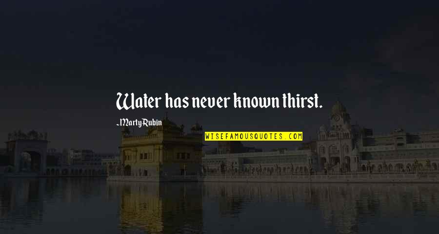 Chiver Quotes By Marty Rubin: Water has never known thirst.