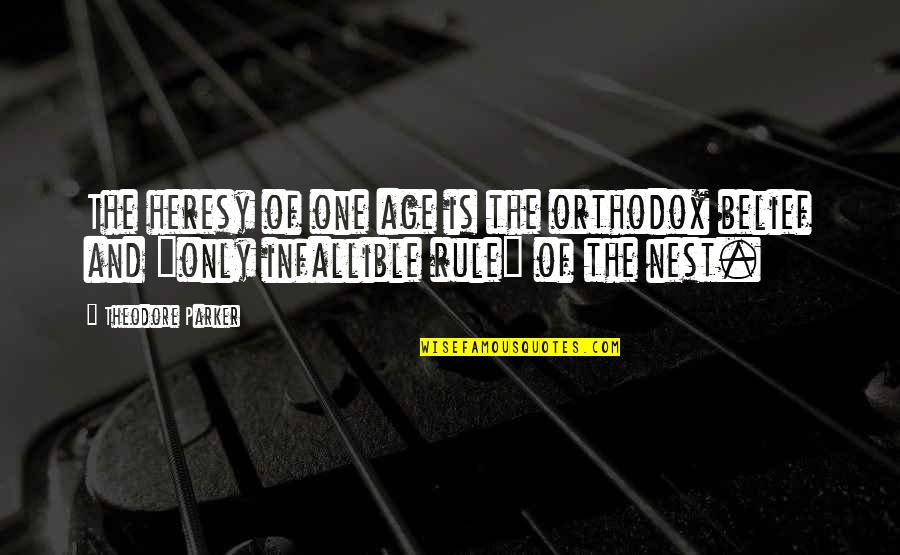 Chivonne Anderson Quotes By Theodore Parker: The heresy of one age is the orthodox Chivonne Anderson Quotes By Theodore Parker: The heresy of one age is the orthodox