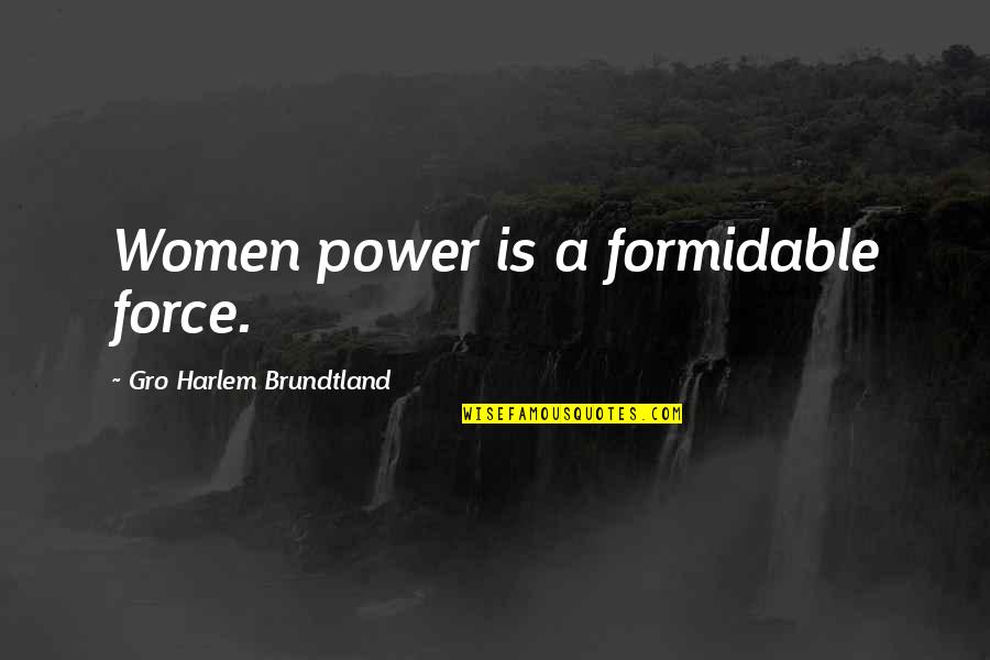 Chlebak Quotes By Gro Harlem Brundtland: Women power is a formidable force. Chlebak Quotes By Gro Harlem Brundtland: Women power is a formidable force.