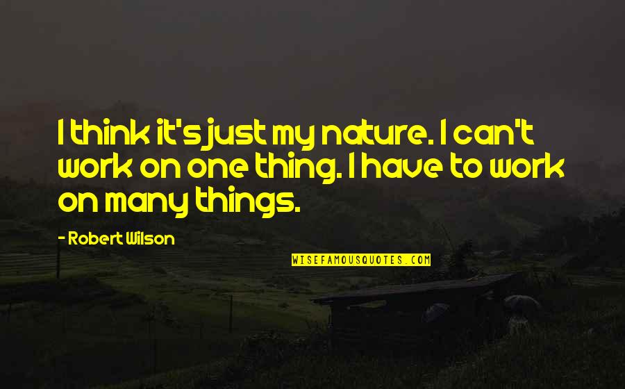 Chloe Beth Ainsworth Quotes By Robert Wilson: I think it's just my nature. I can't Chloe Beth Ainsworth Quotes By Robert Wilson: I think it's just my nature. I can't