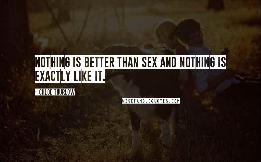 Chloe Thurlow quotes: Nothing is better than sex and nothing is exactly like it.