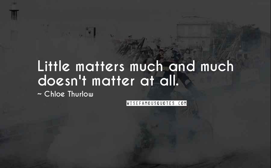 Chloe Thurlow quotes: Little matters much and much doesn't matter at all.