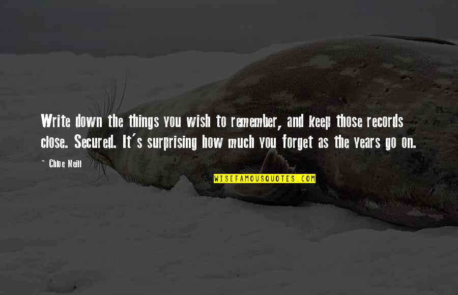 Chloe's Quotes By Chloe Neill: Write down the things you wish to remember, Chloe's Quotes By Chloe Neill: Write down the things you wish to remember,