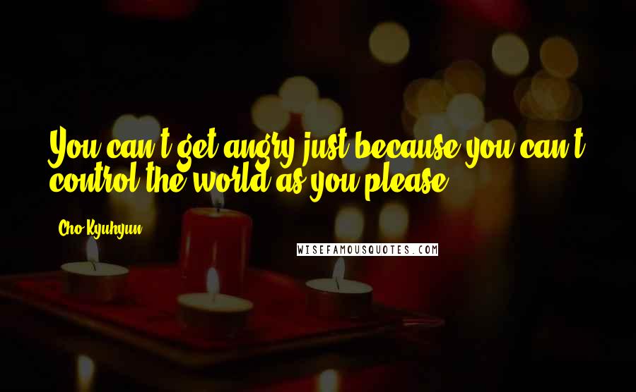 Cho Kyuhyun quotes: You can't get angry just because you can't control the world as you please.