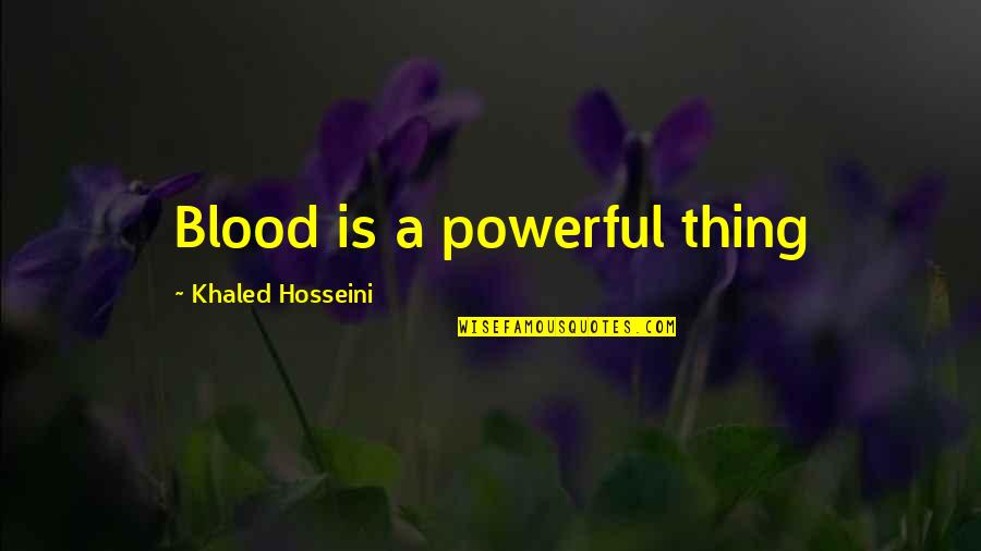 Chocholowska Quotes By Khaled Hosseini: Blood is a powerful thing