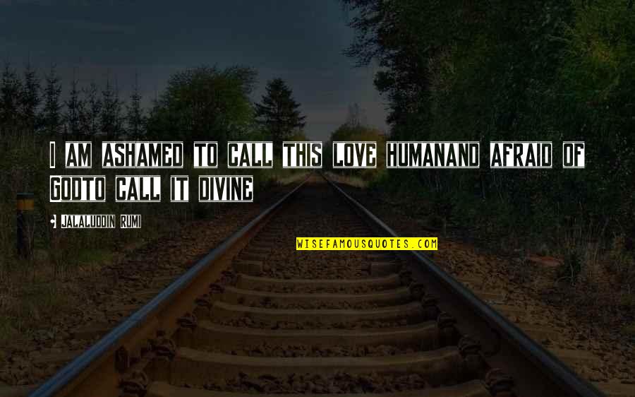 Chocoholics Divine Quotes By Jalaluddin Rumi: I am ashamed to call this love humanand