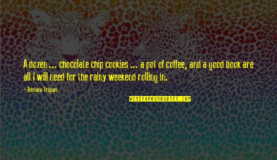 Chocolate And Books Quotes By Adriana Trigiani: A dozen ... chocolate chip cookies ... a