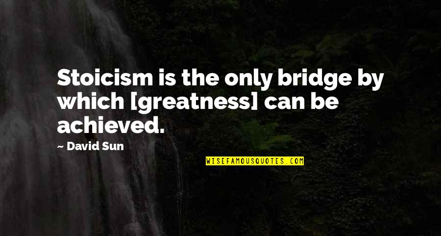 Chocron Psychologist Quotes By David Sun: Stoicism is the only bridge by which [greatness]