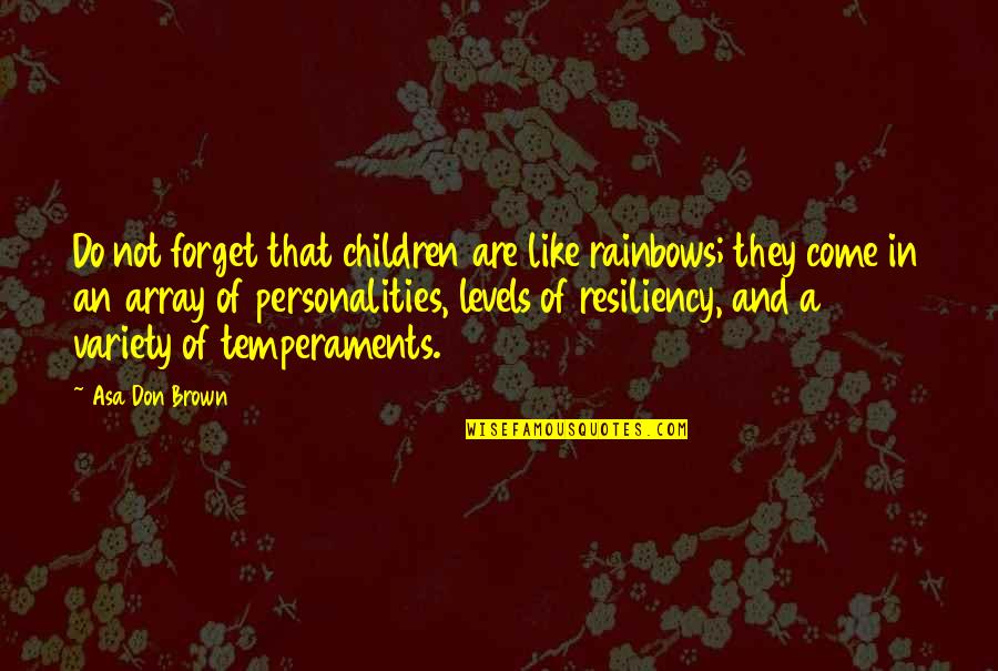 Chogyal Namkhai Norbu Quotes By Asa Don Brown: Do not forget that children are like rainbows;
