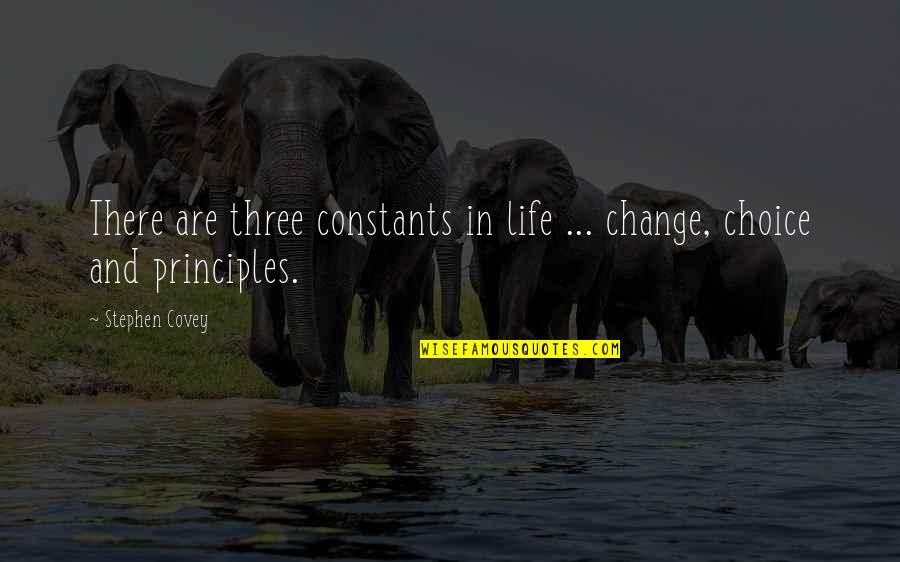 Choice And Change Quotes By Stephen Covey: There are three constants in life ... change,