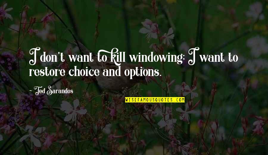 Choice And Quotes By Ted Sarandos: I don't want to kill windowing; I want