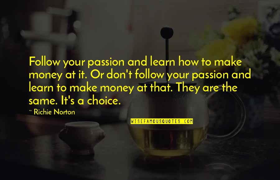 Choice And Success Quotes By Richie Norton: Follow your passion and learn how to make
