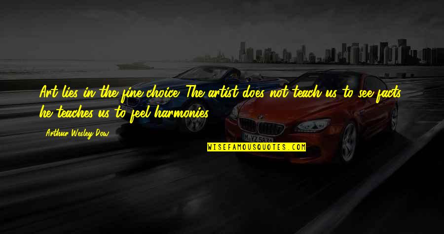 Choice Art Quotes By Arthur Wesley Dow: Art lies in the fine choice. The artist