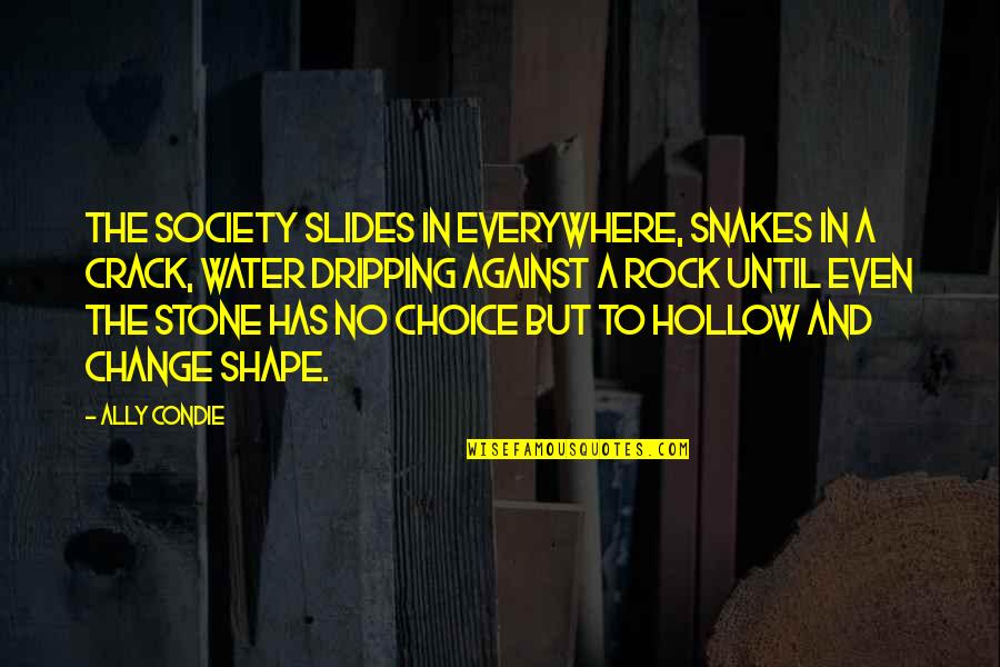 Choice Change Quotes By Ally Condie: The Society slides in everywhere, snakes in a
