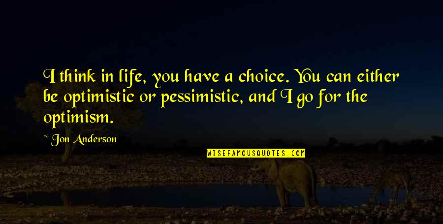 Choice In Life Quotes By Jon Anderson: I think in life, you have a choice. Choice In Life Quotes By Jon Anderson: I think in life, you have a choice.