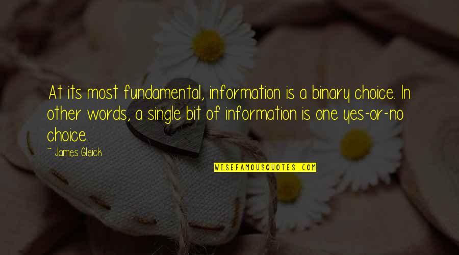 Choice Of Words Quotes By James Gleick: At its most fundamental, information is a binary