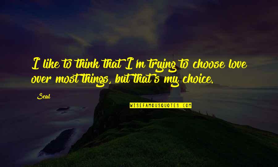 Choice That Quotes By Seal: I like to think that I'm trying to
