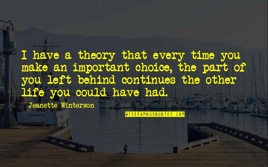 Choice Theory Quotes By Jeanette Winterson: I have a theory that every time you