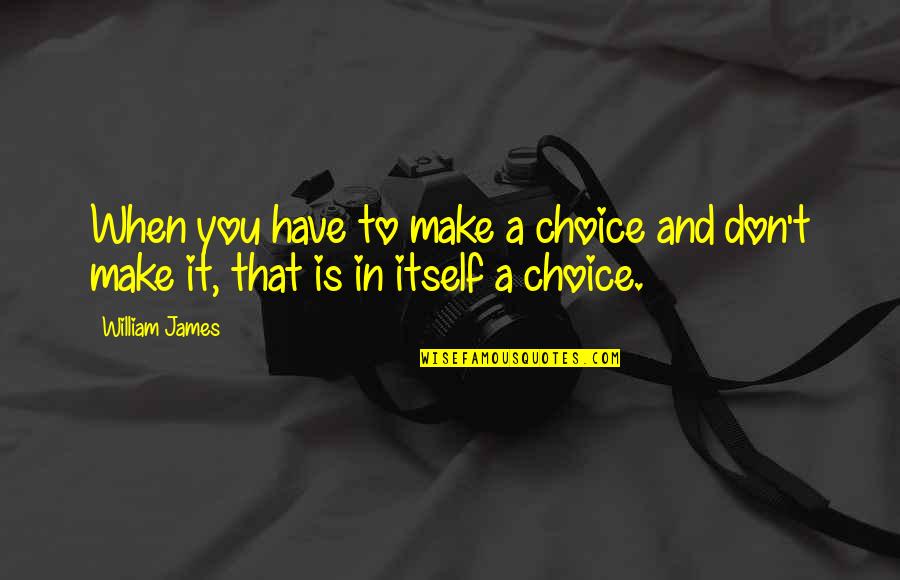 Choice You Make Quotes By William James: When you have to make a choice and