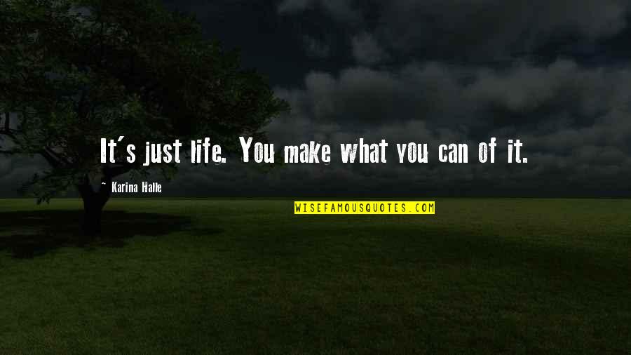 Choices In Life We Make Quotes By Karina Halle: It's just life. You make what you can