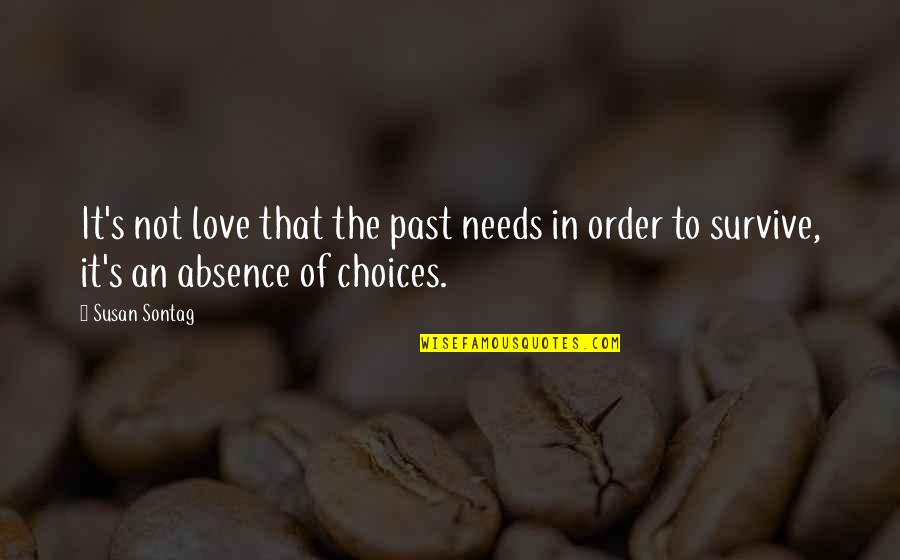 Choices In Love Quotes By Susan Sontag: It's not love that the past needs in