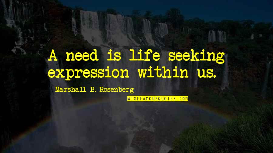 Chokas Sandals Quotes By Marshall B. Rosenberg: A need is life seeking expression within us. Chokas Sandals Quotes By Marshall B. Rosenberg: A need is life seeking expression within us.