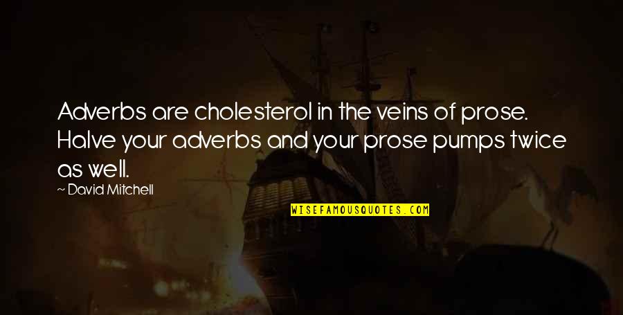 Cholesterol Quotes By David Mitchell: Adverbs are cholesterol in the veins of prose.