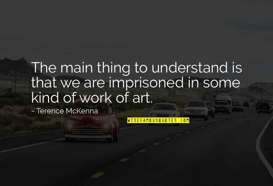 Cholinergic Receptors Quotes By Terence McKenna: The main thing to understand is that we