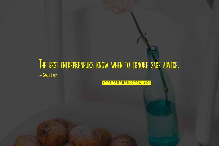 Chomskys Language Quotes By Sarah Lacy: The best entrepreneurs know when to ignore sage