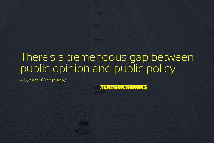 Chomsky's Quotes By Noam Chomsky: There's a tremendous gap between public opinion and