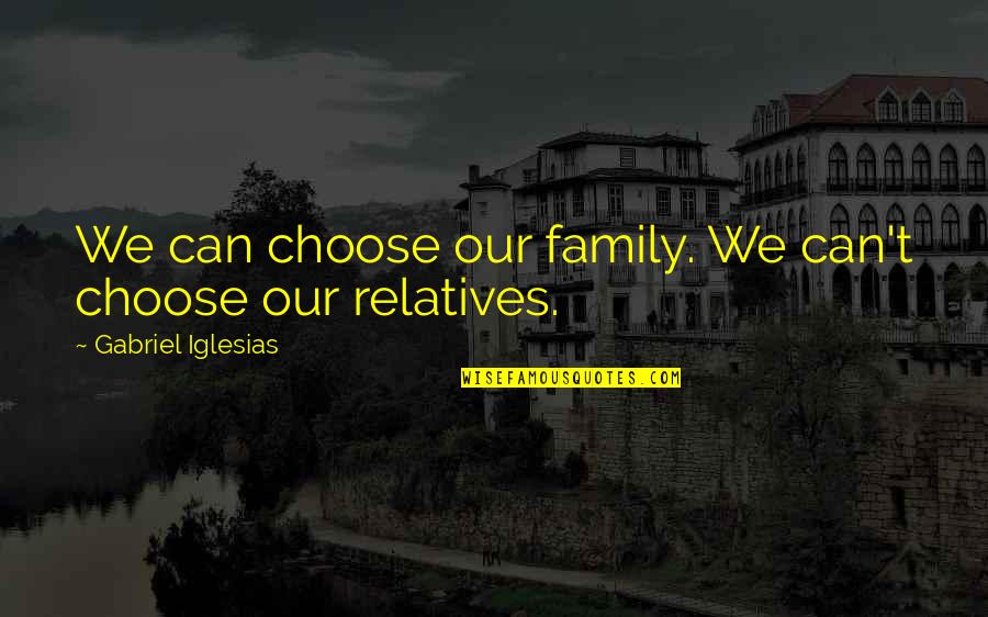 Choose Family Quotes By Gabriel Iglesias: We can choose our family. We can't choose