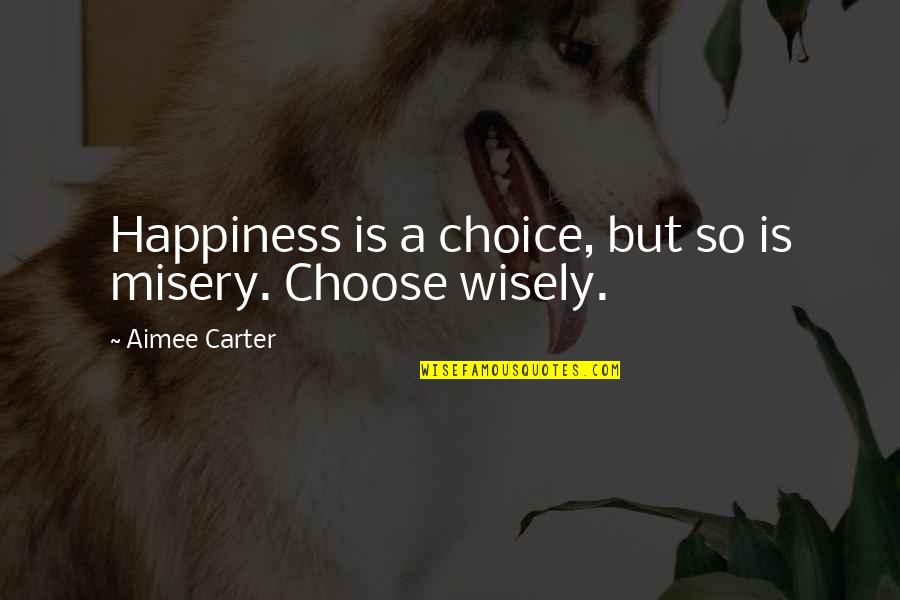 Choose Happiness Quotes By Aimee Carter: Happiness is a choice, but so is misery.