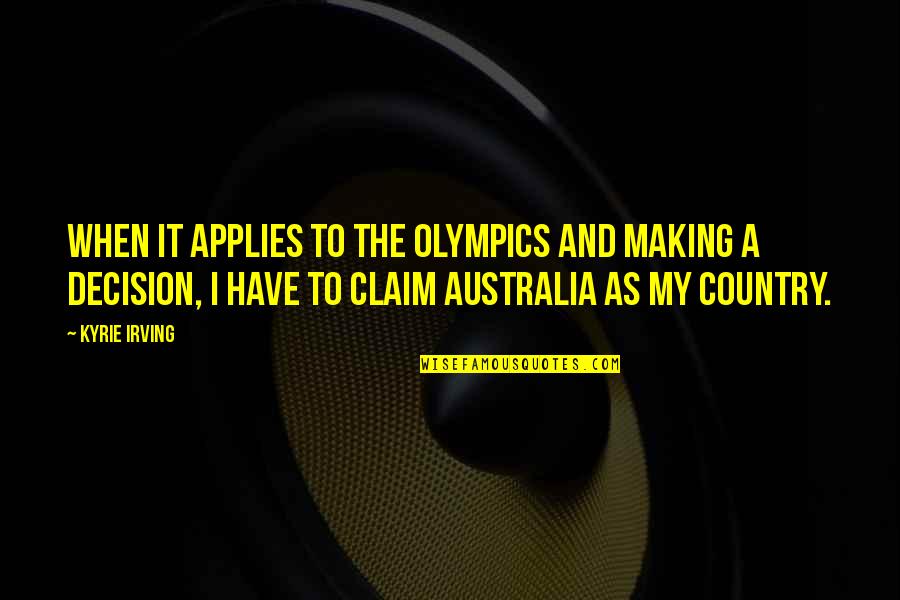 Choose Sides Quotes By Kyrie Irving: When it applies to the Olympics and making Choose Sides Quotes By Kyrie Irving: When it applies to the Olympics and making