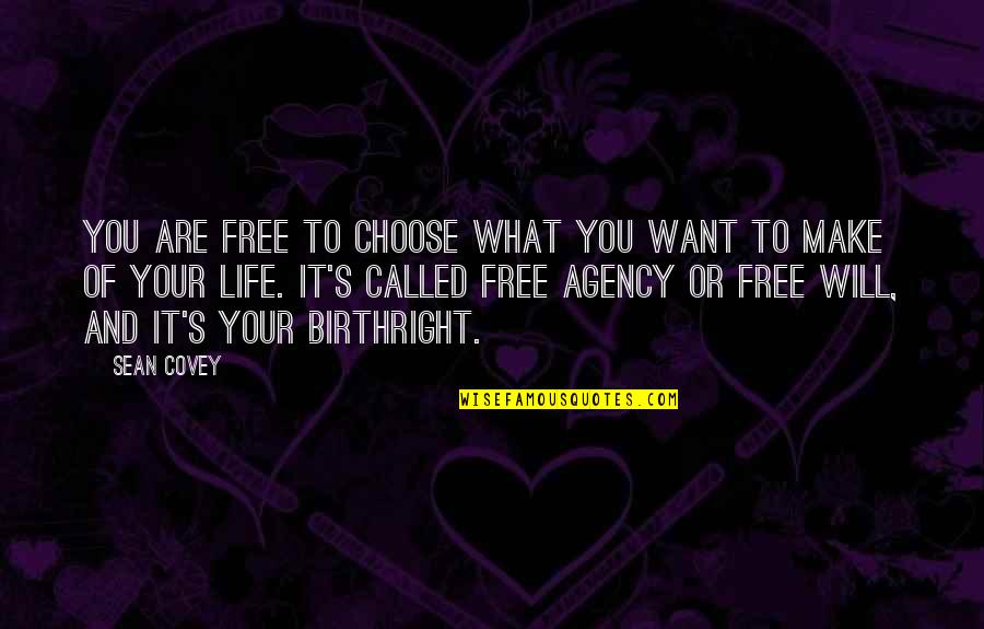 Choose What You Want Quotes By Sean Covey: You are free to choose what you want