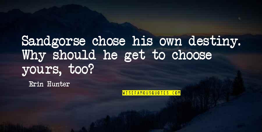 Choose Your Destiny Quotes By Erin Hunter: Sandgorse chose his own destiny. Why should he